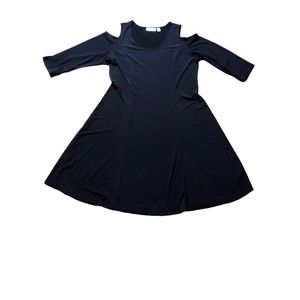 Women's Susan‎ Graver Peekaboo Shoulder Long Black Dress Size Large